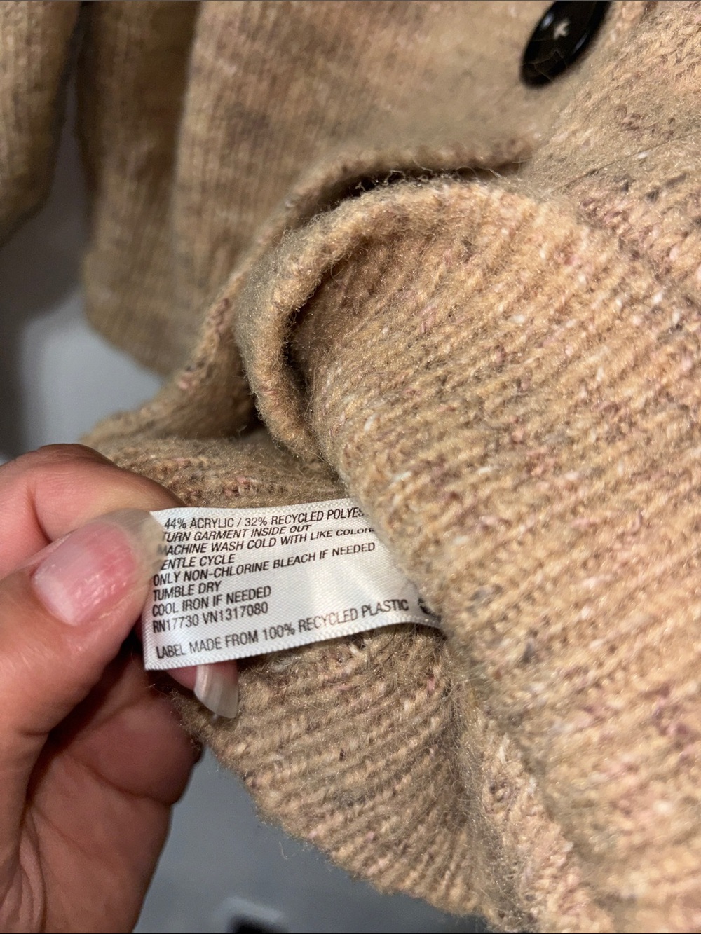 Universal Thread Tan Beige Button-Front Collared Cardigan Size Large - Picture 4 of 5
